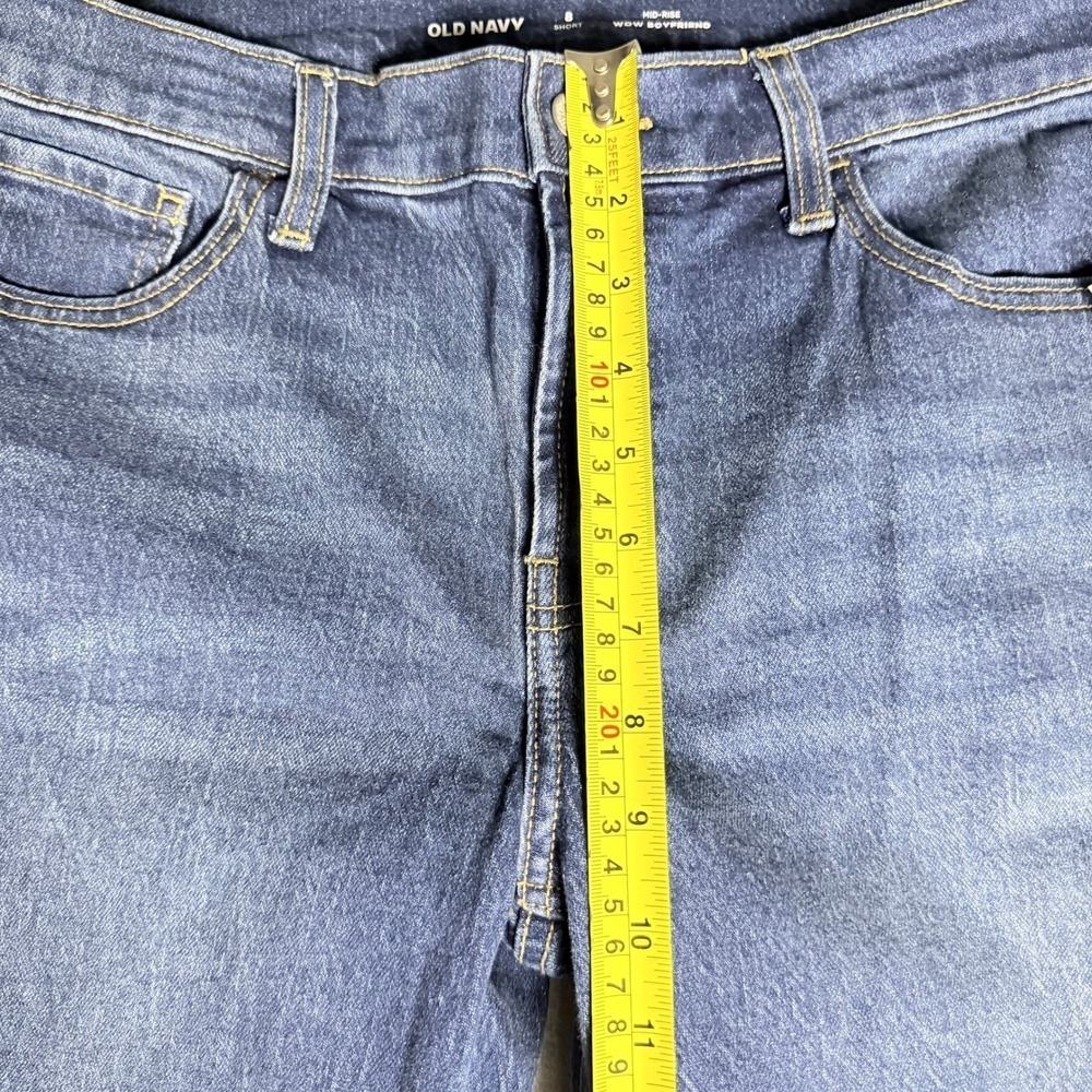New Old Navy Wow Boyfriend Jeans Womens 8 Short Mid Rise Medium Wash Blue Denim - Picture 3 of 6